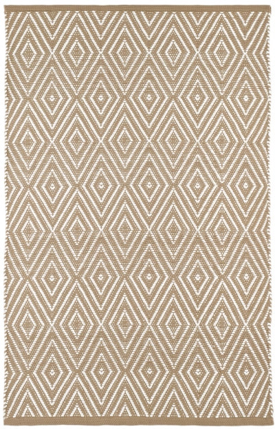 Diamond Khaki/White Handwoven Indoor/Outdoor Rug | Annie Selke