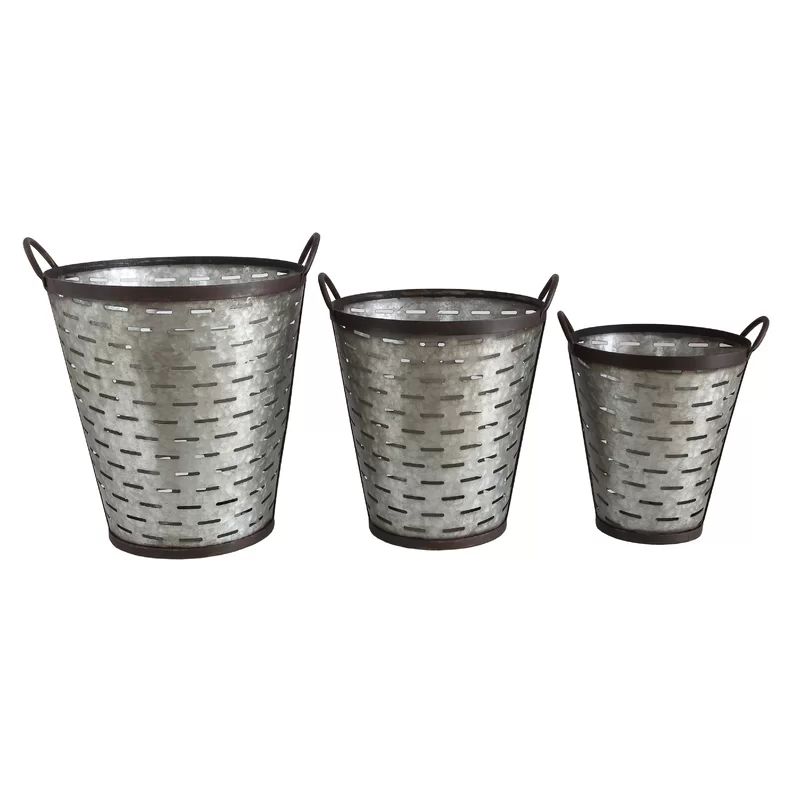 Iron Olive Bucket with Handle Set (Set of 3) | Wayfair North America