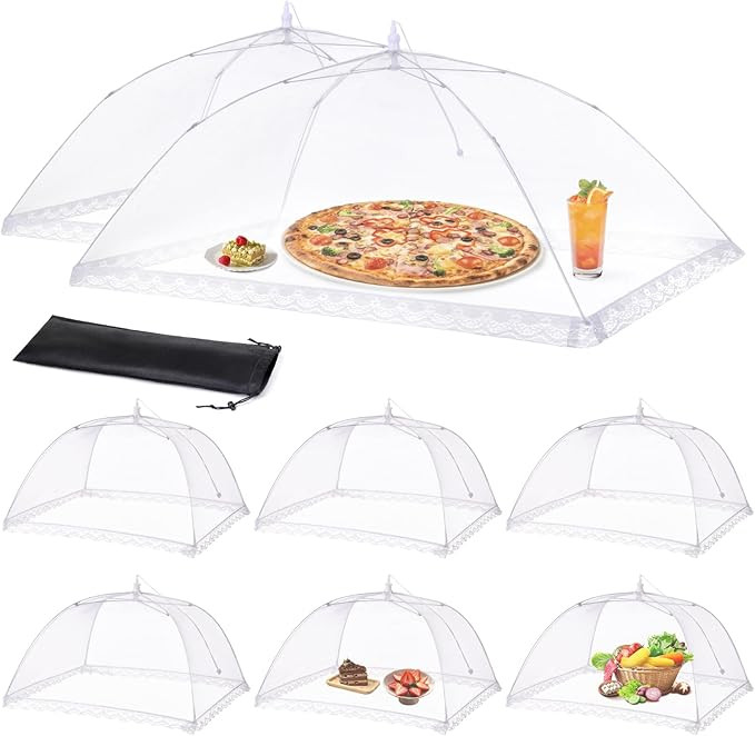 Anpro Food Covers for Outdoors- 2 Extra Large (40"x25") + 6 Large (17"x17") Pop-Up Mesh Food Tent... | Amazon (US)
