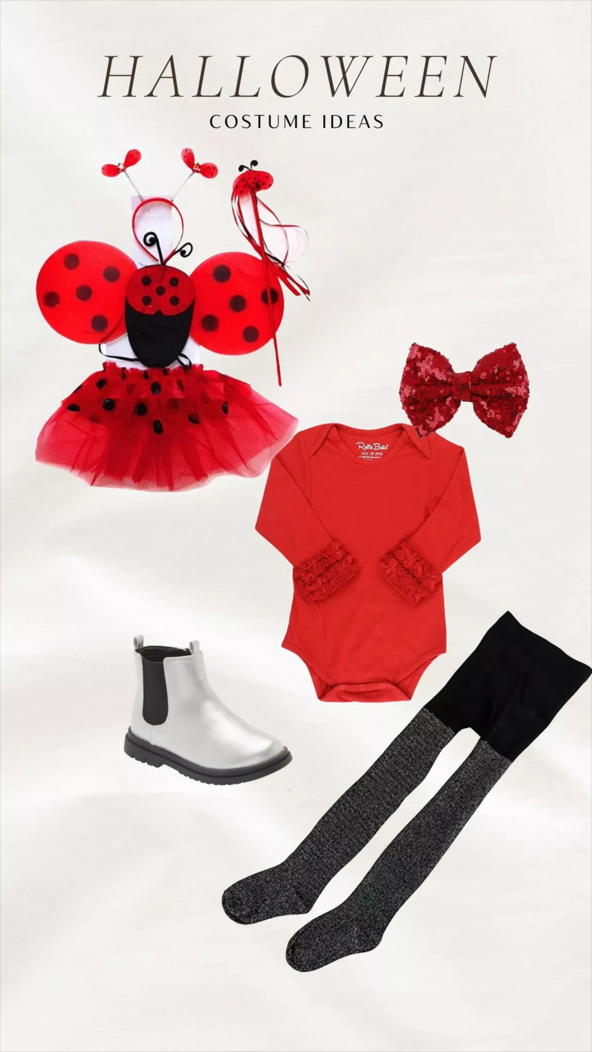 Ladybug Dress Costume for Girls with Polka Dots Tutu  