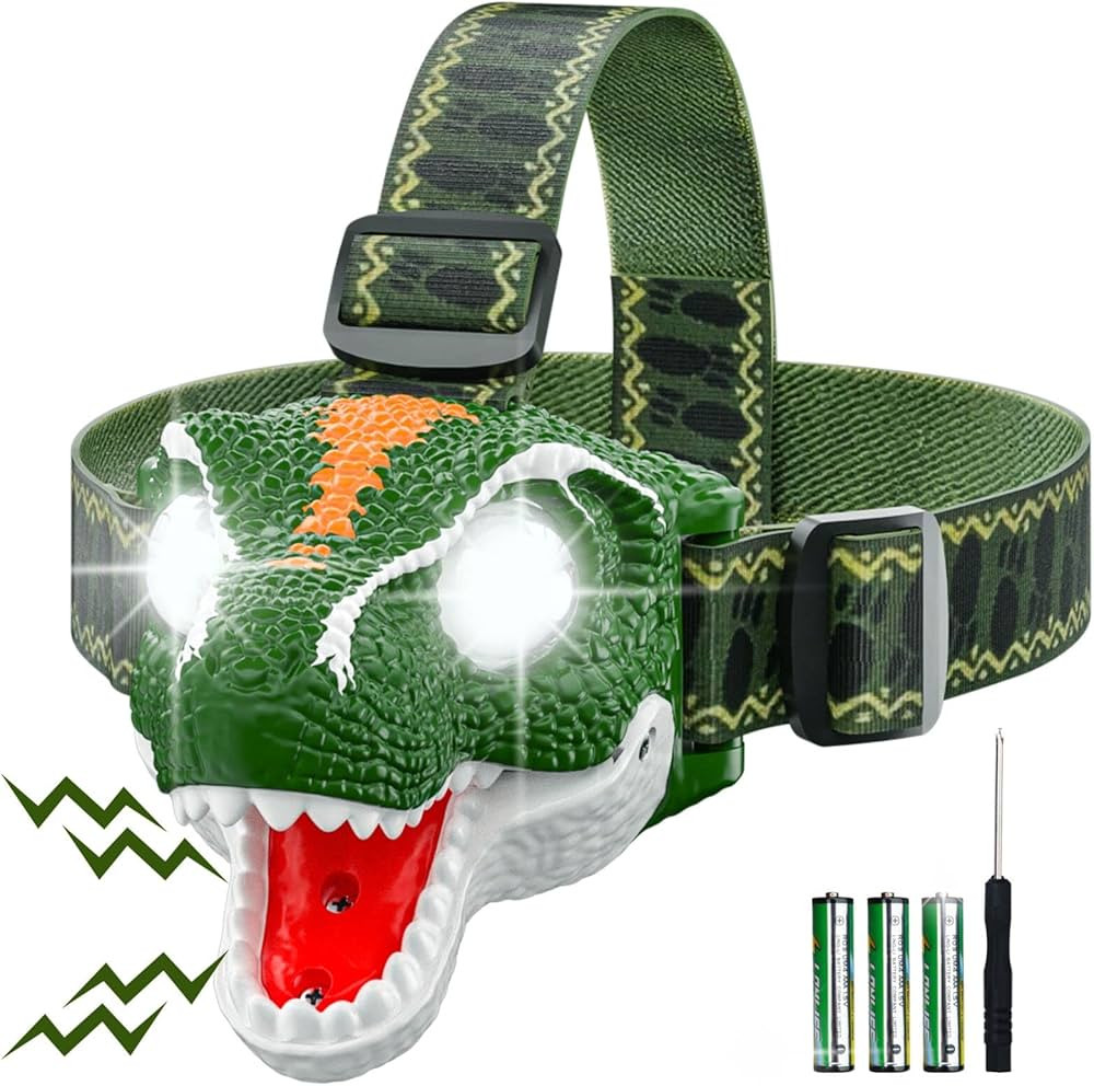 LED Headlamp for Kids, Roar & Silent Mode, Outdoor Toy Head Lamp Flashlight for Boys, Girls, Todd... | Amazon (US)