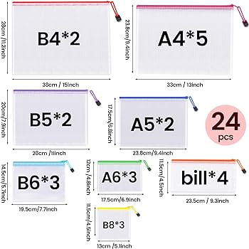 24pcs Mesh Zipper Pouch Bags - 8 Sizes Plastic Zipper Pouches for Organization, Mesh Bags with Zi... | Amazon (US)