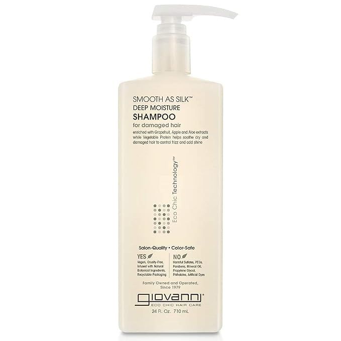 GIOVANNI Eco Chic Smooth as Silk Deep Moisture Shampoo, 24 oz. - Apple + Aloe Extracts, Calms Fri... | Amazon (US)