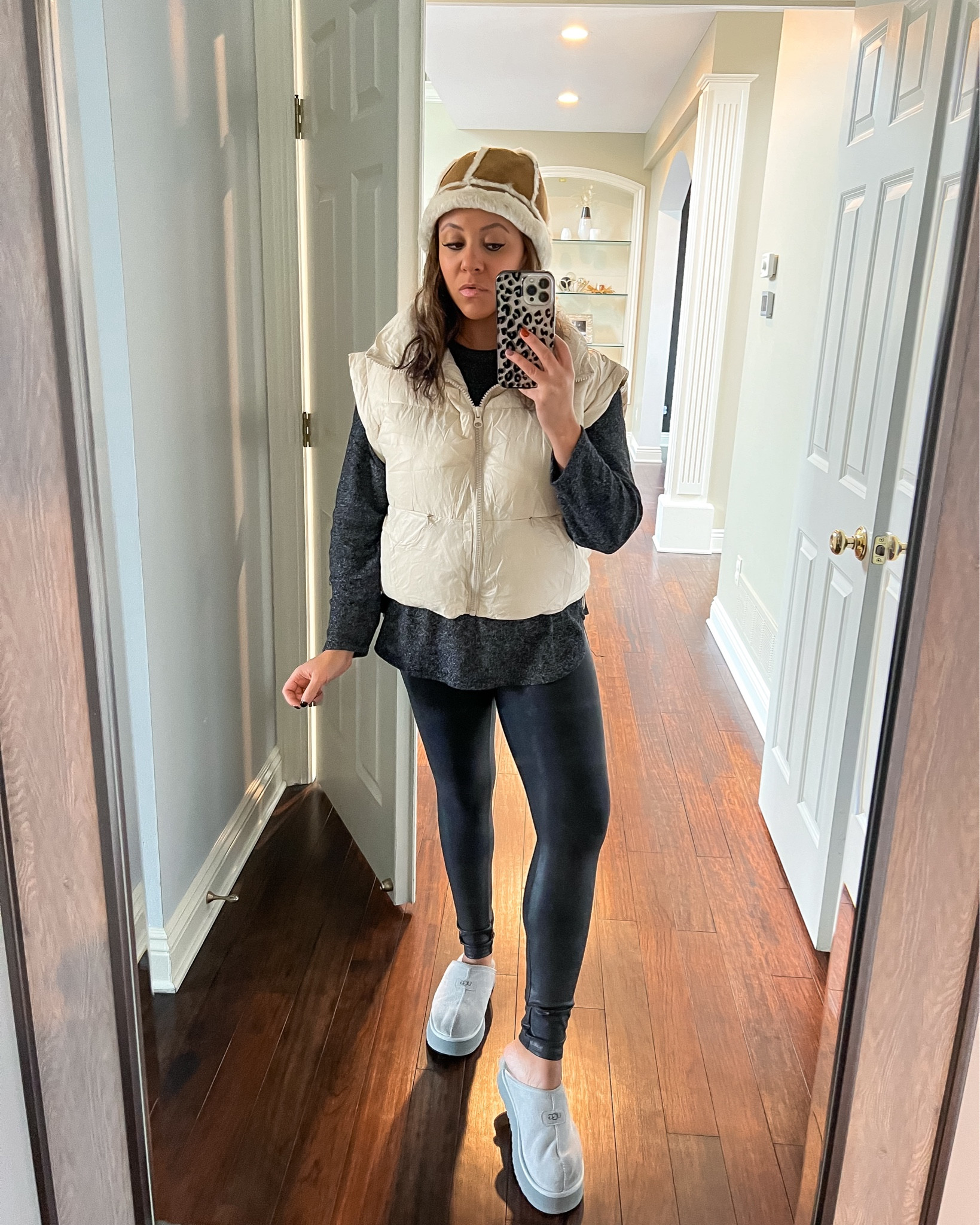 cropped puffer vest outfits