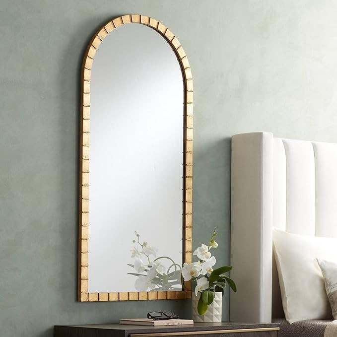 Uttermost Portina Matte Gold 24" x 48" Arched Wall Mirror | Amazon (US)