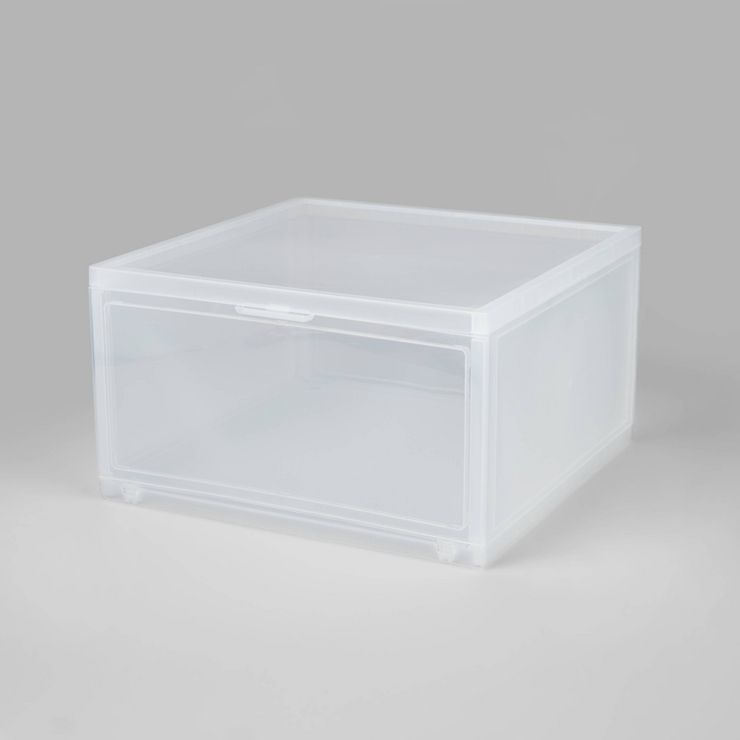 Stackable Large Bin Front Opening Clear Plastic - Brightroom™ | Target