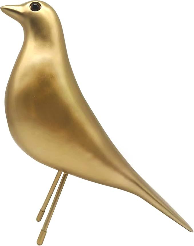 Mid-Century Sculpture Home Bird Decor - Office House Desk Dove Ornament Arts Gift Replica (Gold) | Amazon (US)