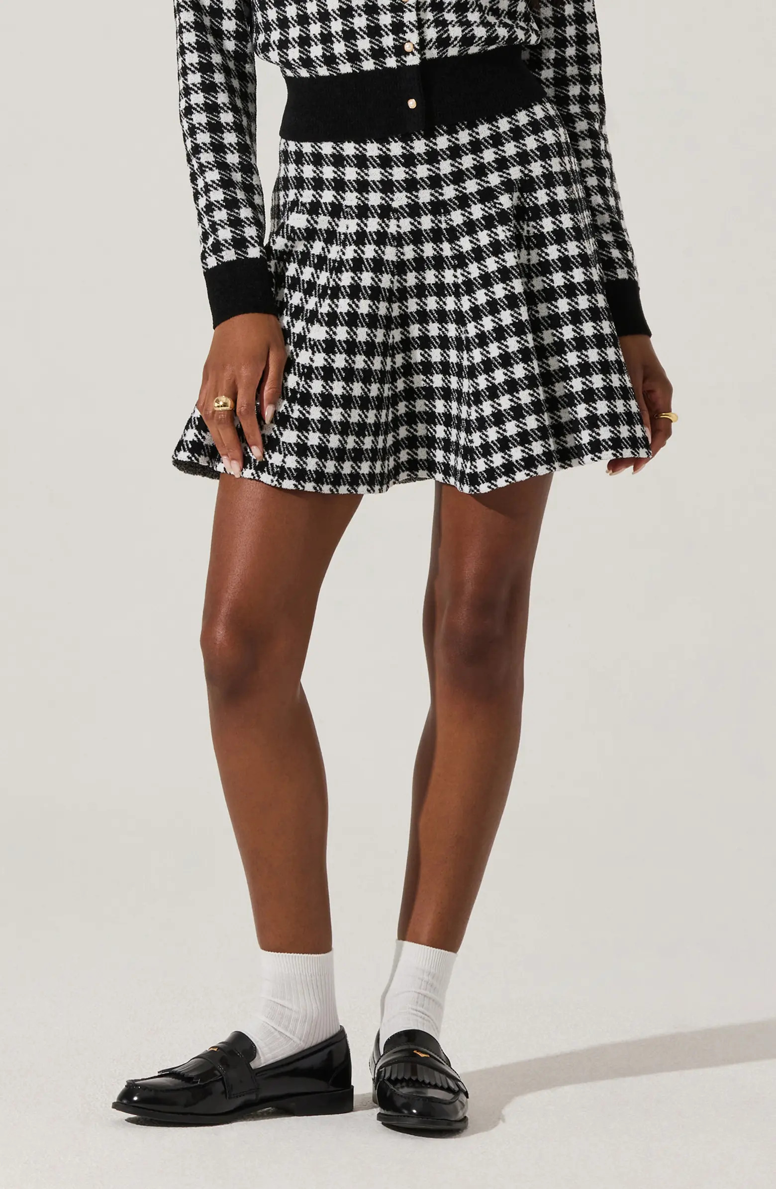 ASTR the Label Houndstooth Knit Miniskirt | Nordstrom | Nordstrom
