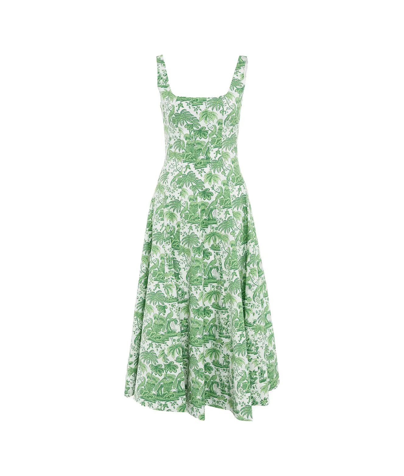 Staud Wells Floral Print Sleeveless Midi Dress | Cettire Global