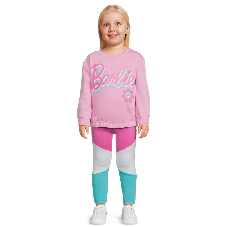 Barbie Toddler Girls Colorblocked Top and Leggings Set, 2-Piece, Sizes 2T-5T | Walmart (US)