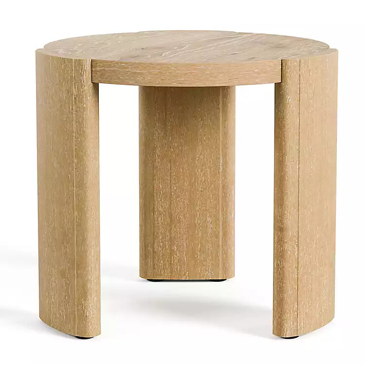 Natural Oak Wood Round Ashford Accent Table | Kirklands