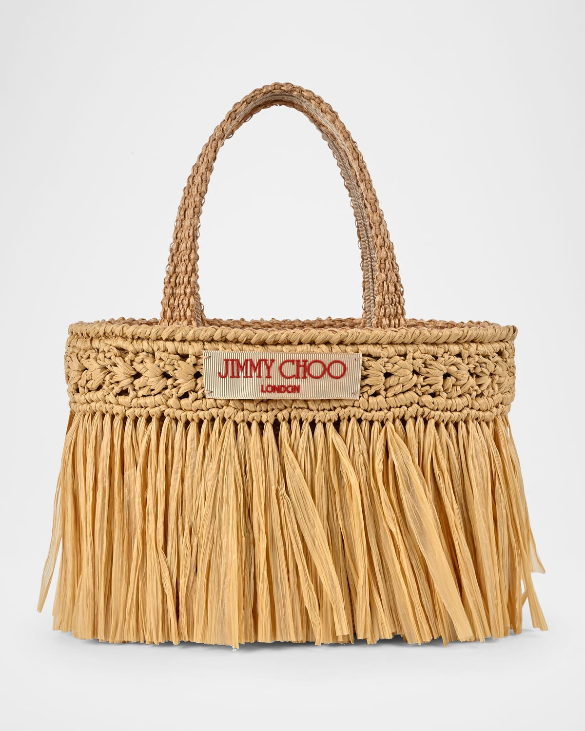 Avenue Fringed Raffia Beach Tote Bag | Neiman Marcus