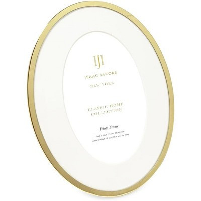 Isaac Jacobs gold oval metal picture frame 6x8