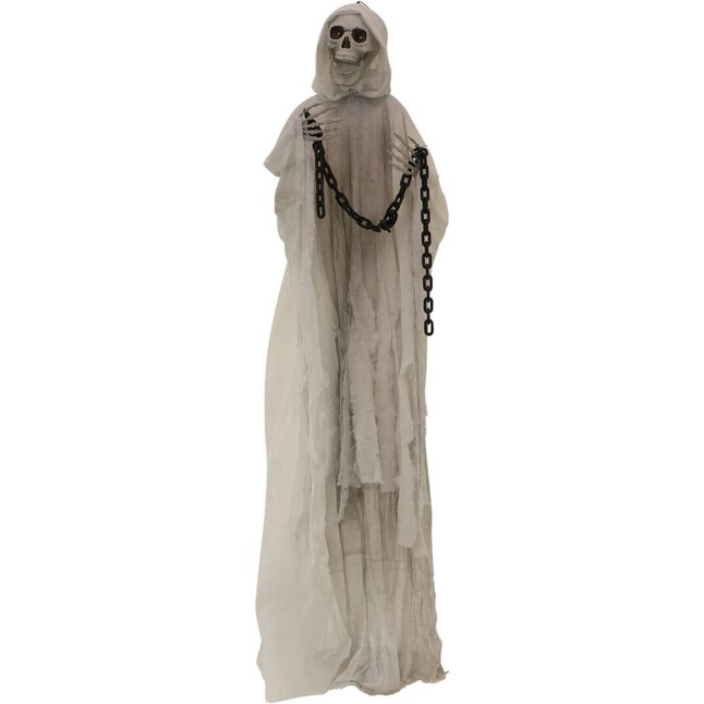 Haunted Hill Farm 75-in Moaning Lighted Animatronic Reaper Free Standing Decoration Life Size Sta... | Lowe's