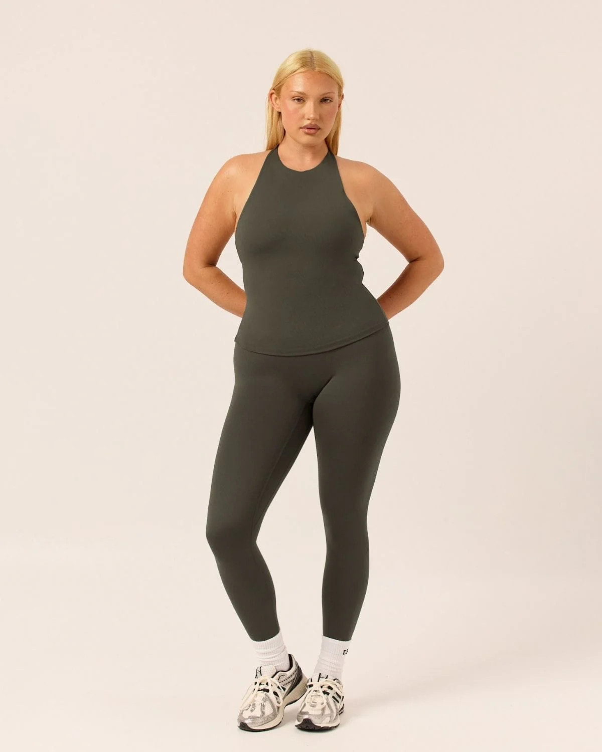 Serenity Invisible Scrunch Leggings | Deep Olive | Crop Shop Boutique AU