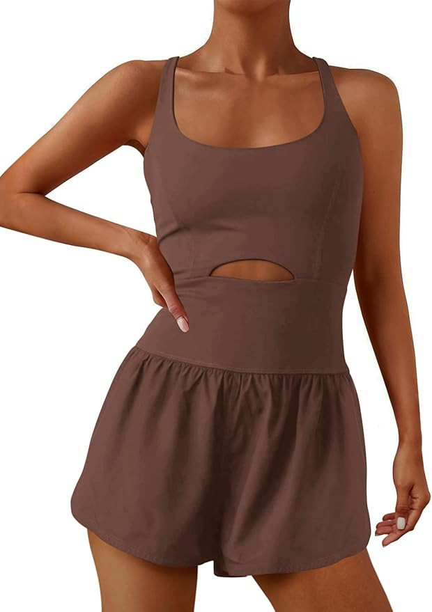 ReachMe Womens Running Onesie Workout Rompers Athletic Romper One Piece Outfits Exercise Jumpsuit... | Amazon (US)