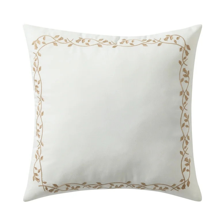 My Texas House White Floral Embroidered 18" x 18" Outdoor Pillow | Walmart (US)
