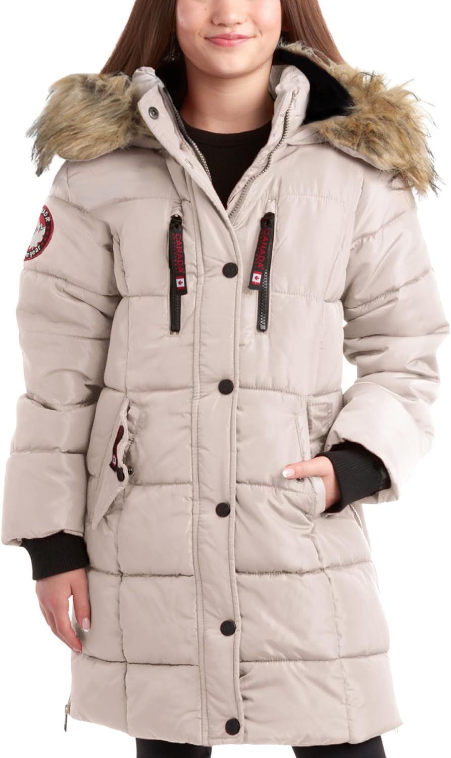 CANADA WEATHER GEAR Girls Winter Jacket - Long Length Quilted Bubble Puffer Parka - Heavyweight W... | Amazon (US)