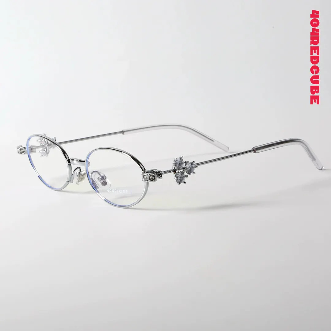 Crystal Embellished Vintage Metal Oval Glasses Baroque-inspired Retro Coquette Preppy Gem Metal F... | Etsy (US)