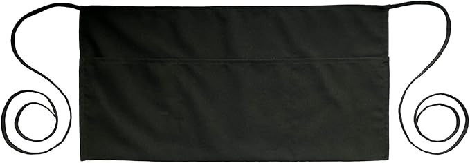 PLOYMONO Server Apron with 3 Pockets, 1 Pack Short Waist Apron for Waitress Waiter, Restaurant Se... | Amazon (US)