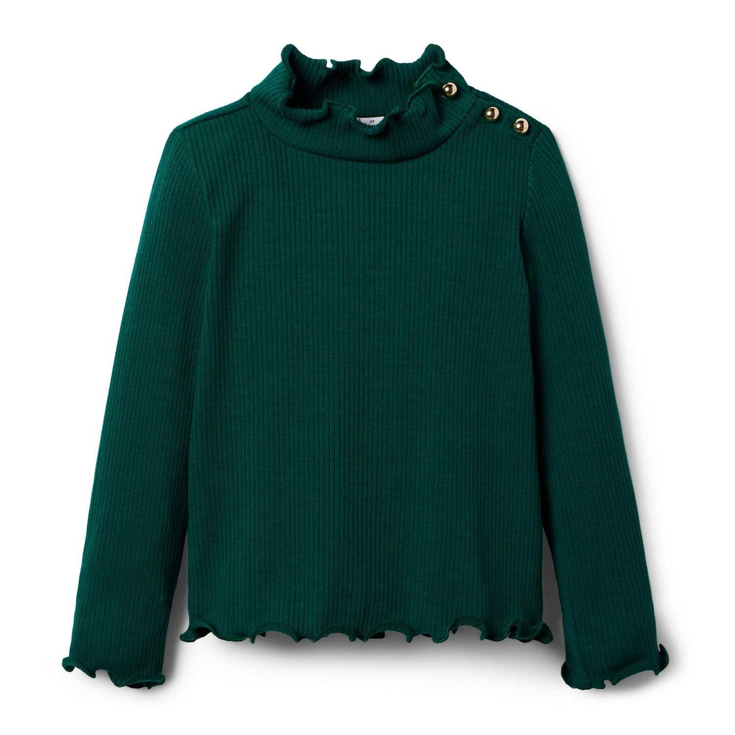 Ribbed Ruffle Trim Turtleneck | Janie and Jack