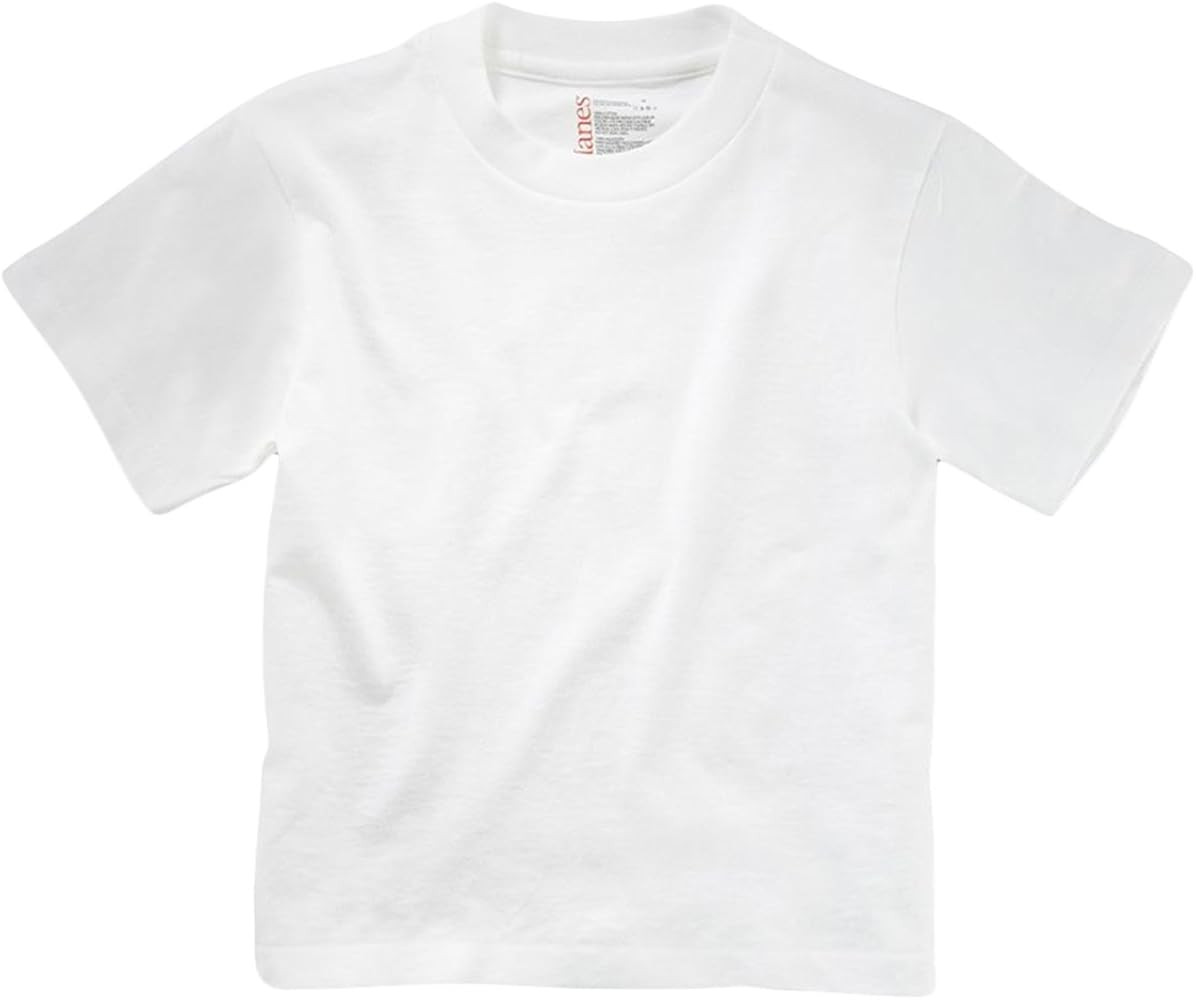 Hanes Boys' Tagless Comfort Seam White Tee | Amazon (US)