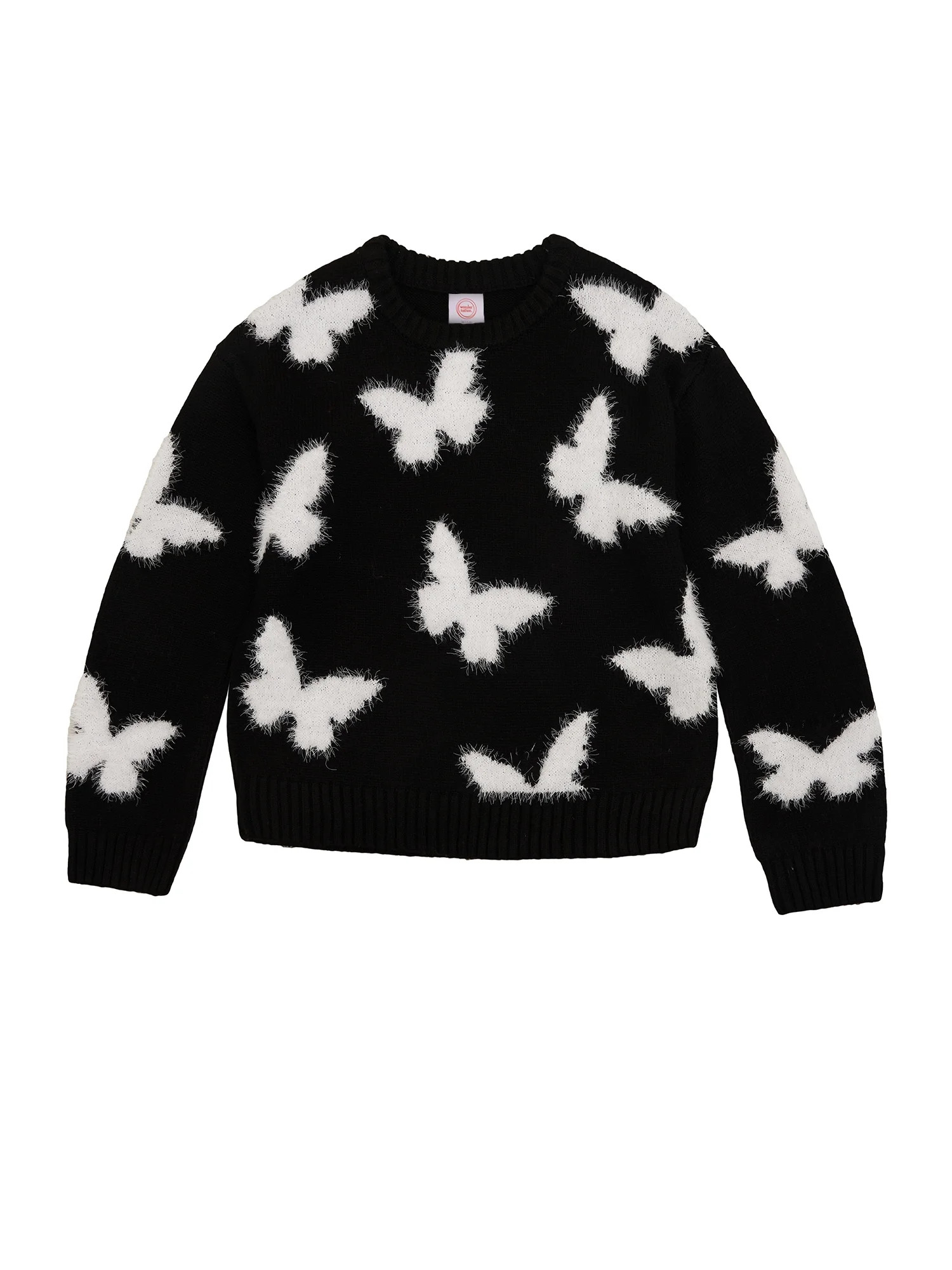 Wonder Nation Girls Feather Sweater, Sizes 4-18 | Walmart (US)
