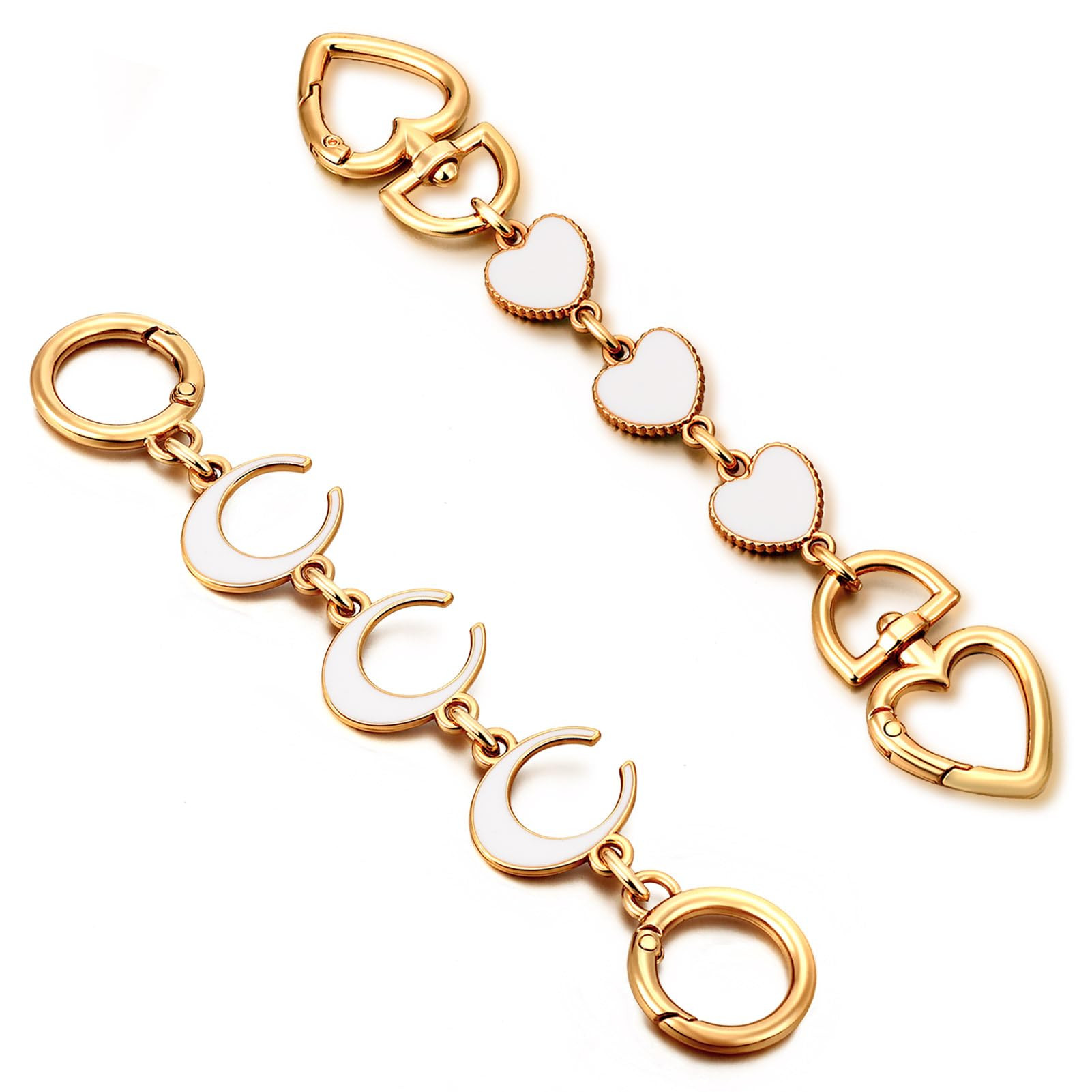2Pcs Bag Extender Chain Heart Moon Purse Strap Extenders for Handbags Purse Extender Chain Gold C... | Amazon (US)