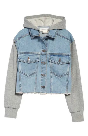 Treasure & Bond Kid's Denim & Fleece Hooded Jacket | Nordstrom | Nordstrom