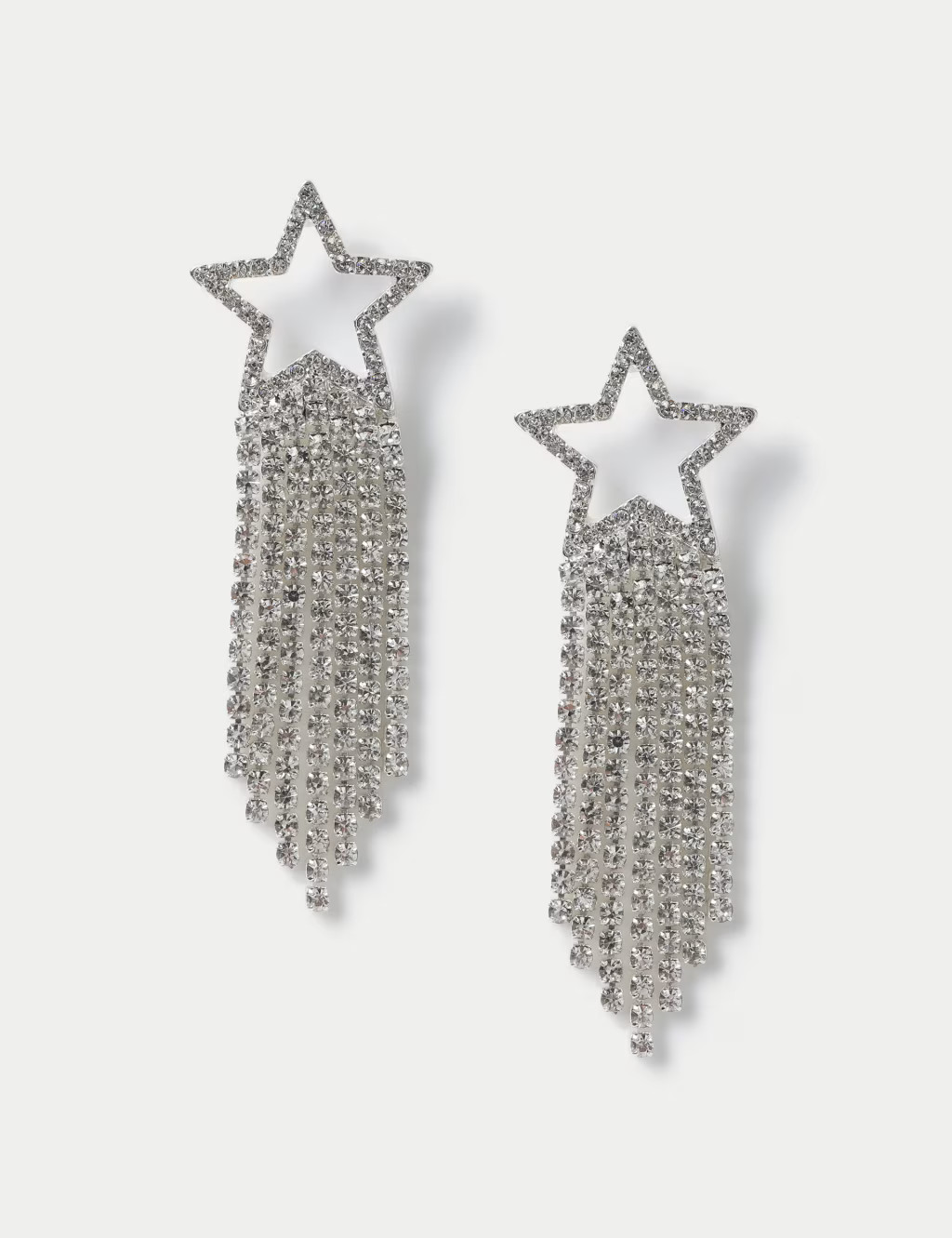Christmas Silver Tone Cup chain Star Earrings | Marks & Spencer (UK)
