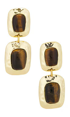 petit moments Martina Drop Earrings in Brown & Gold from Revolve.com | Revolve Clothing (Global)