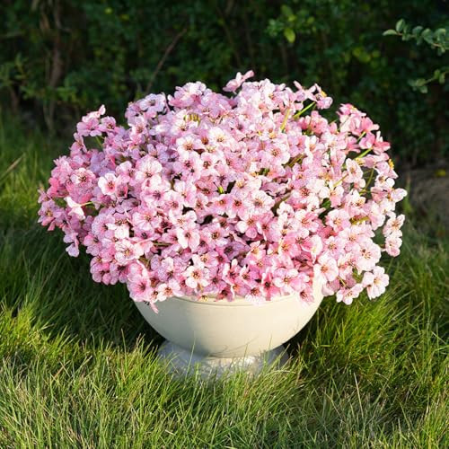 Stymedeca 24 Bundles Artificial Flowers for Outdoor Faux Plants for Spring Summer Decoration, UV Resistant Realistic Silk Plastic Fake Flowers Garden Porch Patio Balcony Yard Front Home Decor | Amazon (US)