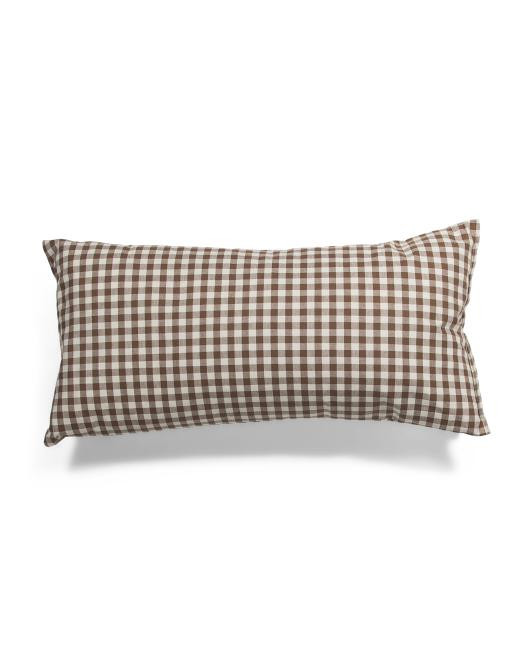 12x25 Cotton Clean Check Gingham Lumbar Pillow | TJ Maxx