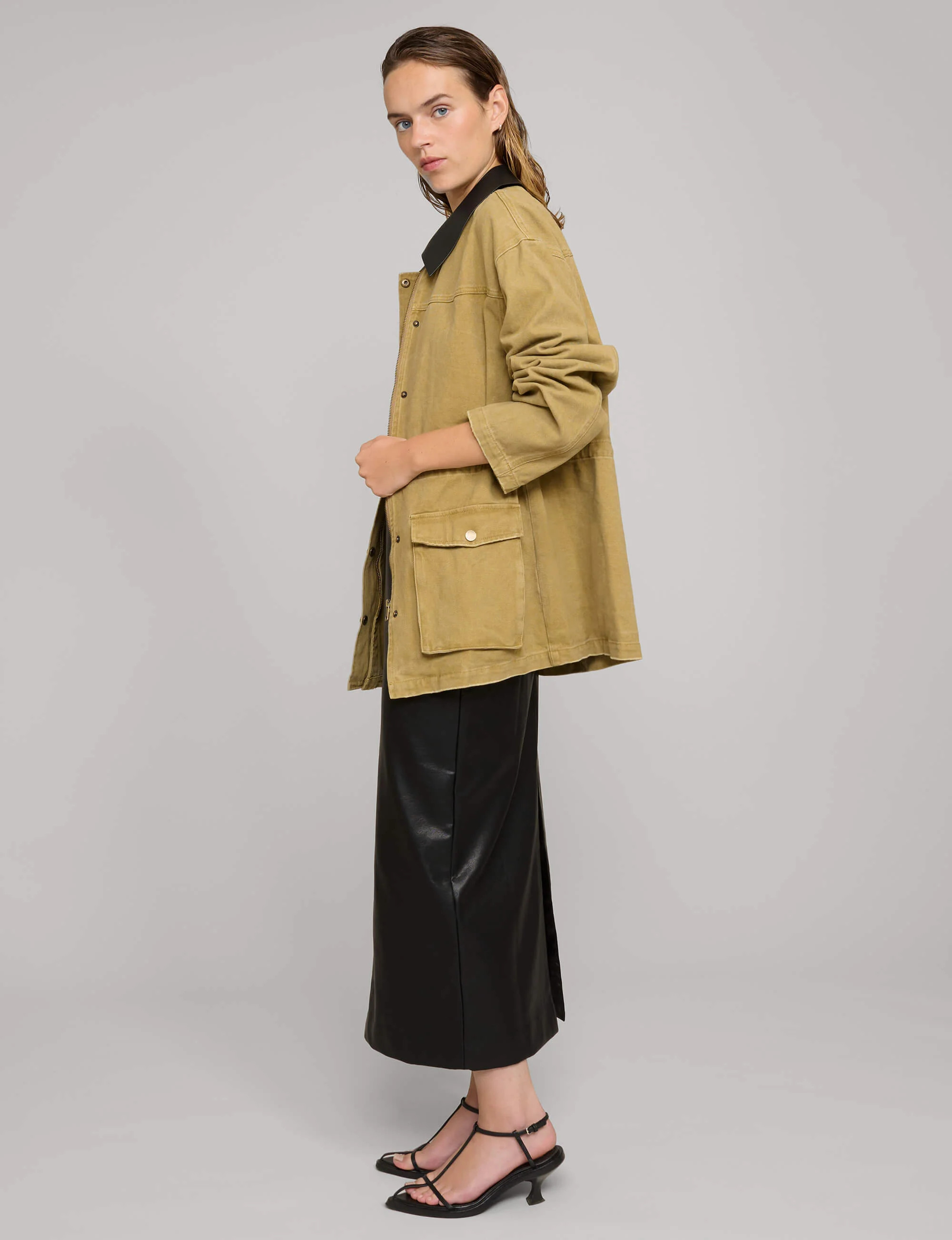 Leather Collar Barn Jacket-BESTSELLER | Pixie Market