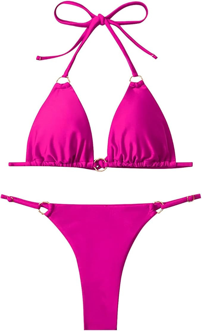 Sexy Full Piece Swimsuits for Women Women Solid Color Bikini Set Swimming Two Piece Swimsuits Swi... | Amazon (US)