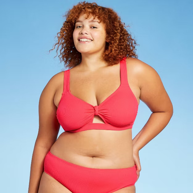 Juniors' Ribbed Knot-Front Bralette Bikini Top - Xhilaration™ | Target