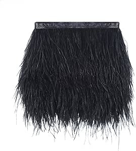 AWAYTR Ostrich Feather Trim Fringe - Satin Ribbon Dress Sewing Crafts Costumes Decoration Pack of... | Amazon (US)