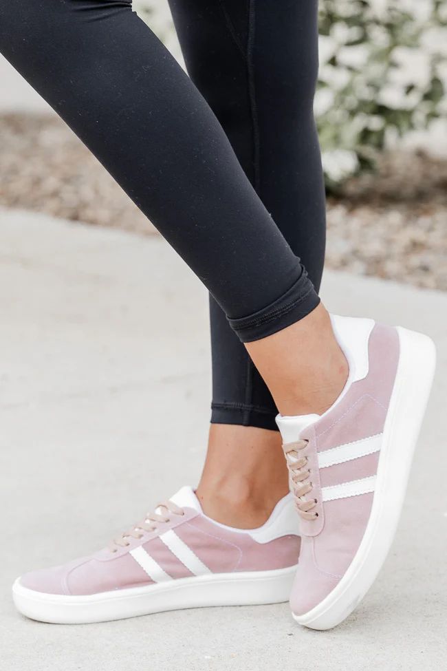 Lauren Mauve Stripe Sneaker | Pink Lily