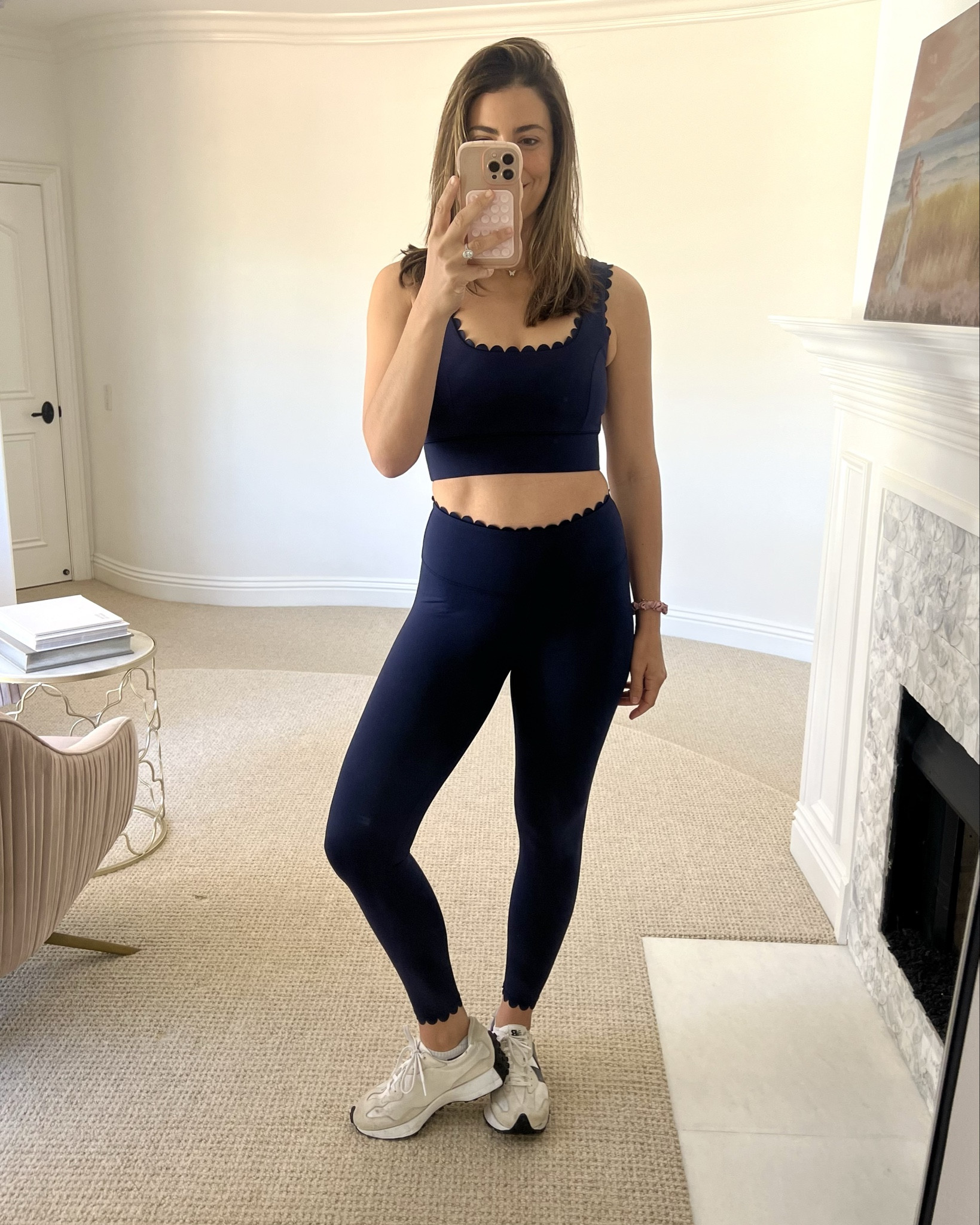 Obsessed with this cute scalloped workout set 

Wearing a size 6 in the tank, bra, and leggings — bra runs a bit small, probably could have sized down in leggings but they’re comfortable 

#LTKstyletip #LTKfitness #LTKActive