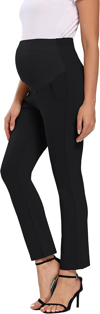 Foucome Women's Maternity Pants for Work Over The Belly Bootcut Dress Pants Stretch Pregnancy Tro... | Amazon (US)