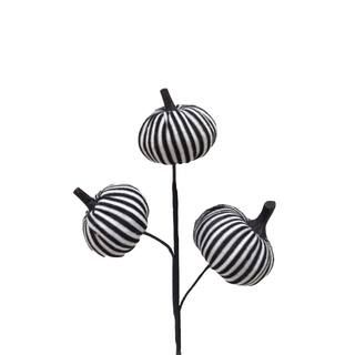 Black & White Striped Pumpkin Pick by Ashland® | Michaels Stores