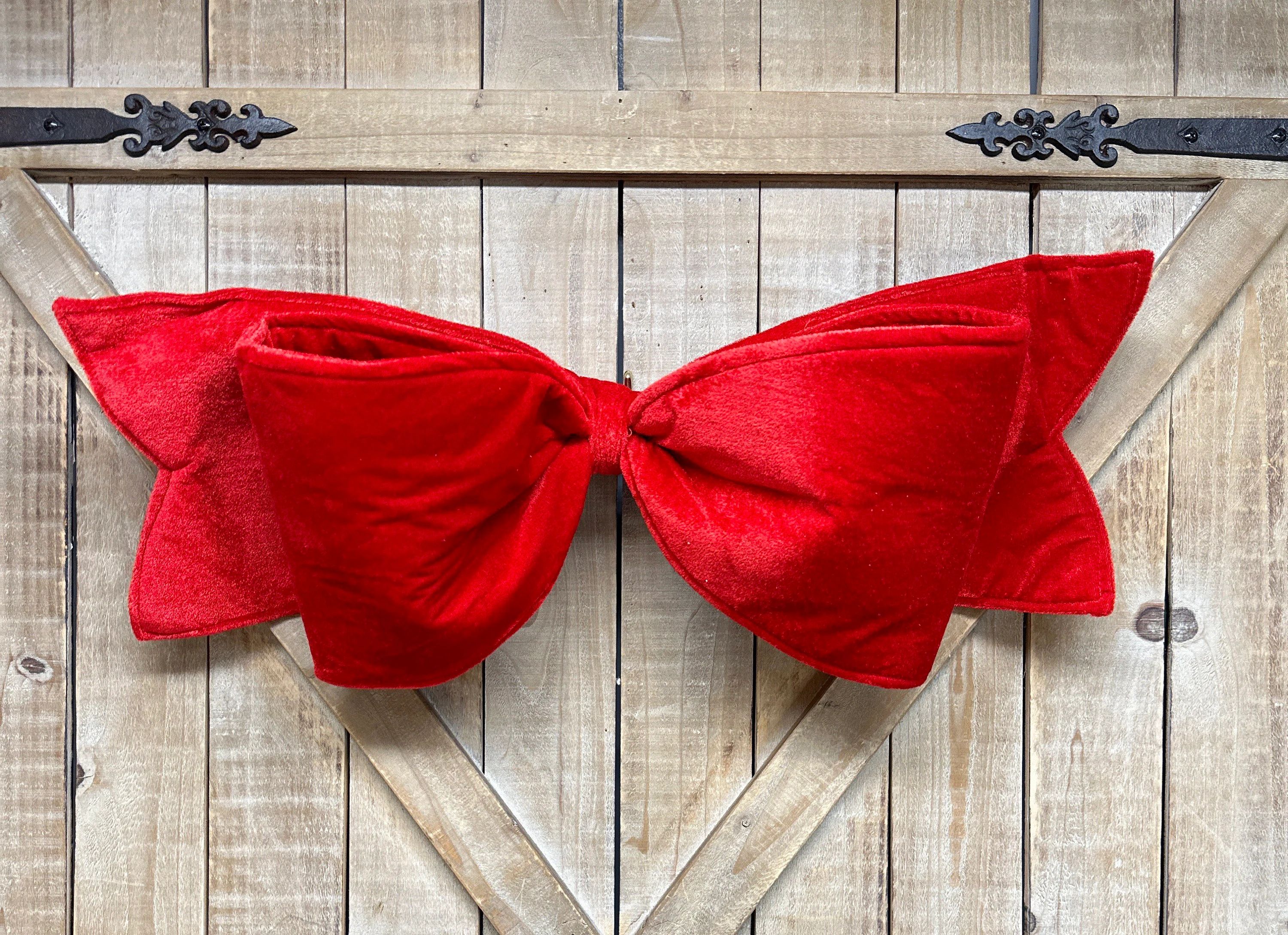 Large 24 Inch Red Velvet Fabric Bow - Etsy | Etsy (US)