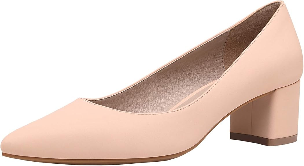 DREAM PAIRS Women’s Chunky Low Block Heels Closed Toe Dress Pumps Shoes | Amazon (US)