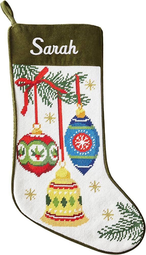 Amazon.com: Let's Make Memories Personalized Needlepoint Christmas Stocking - Embroidered Family ... | Amazon (US)