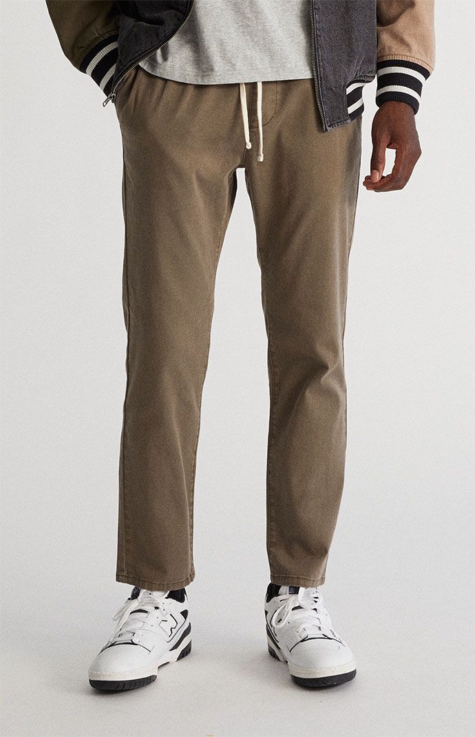 PacSun Mens Brown Cotton Twill Trouser Pants size Medium | PacSun
