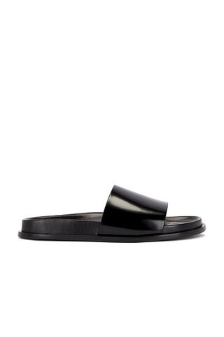 Saint Laurent Nichols Slide Sandal in Nero - Black. Size 36.5 (also in 39.5, 37, 38, 39). | FWRD 