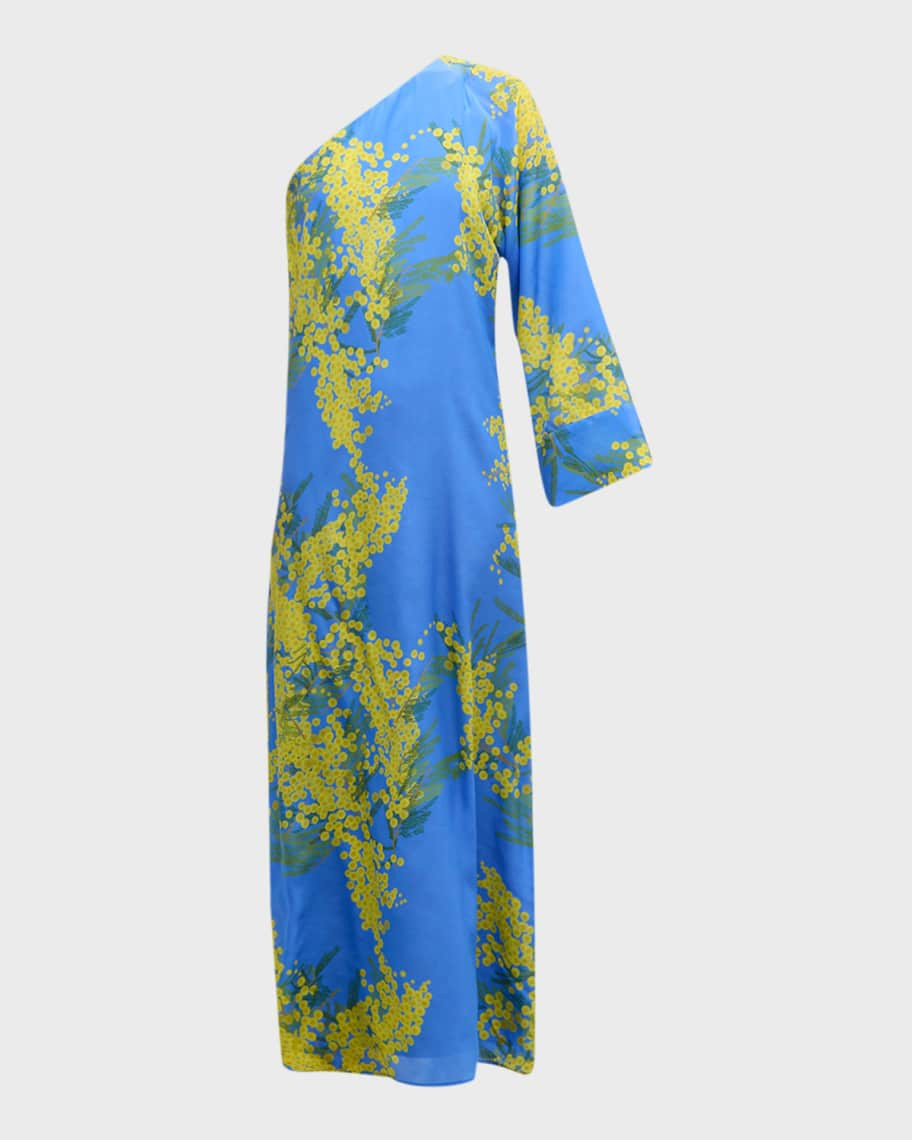 Lola Floral Print One-Shoulder Maxi Dress | Neiman Marcus