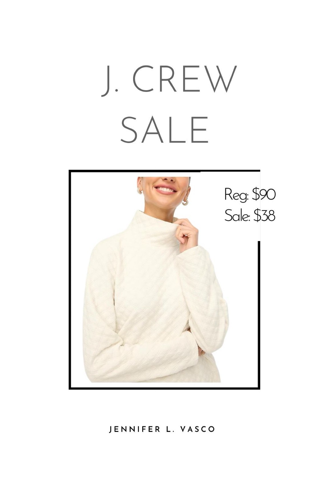 Quilted mockneck pullover from J. Crew on sale! Use code CYBERNOW for an extra 15% off!

#LTKunder50 #LTKsalealert #LTKSeasonal