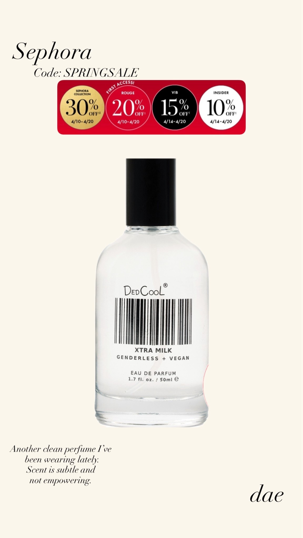 Been on a huge clean kick lately. This perfume is subtle and perfect.  Get it now at the @Sephora Sale! 

#LTKBeauty #LTKSaleAlert #LTKselfcare