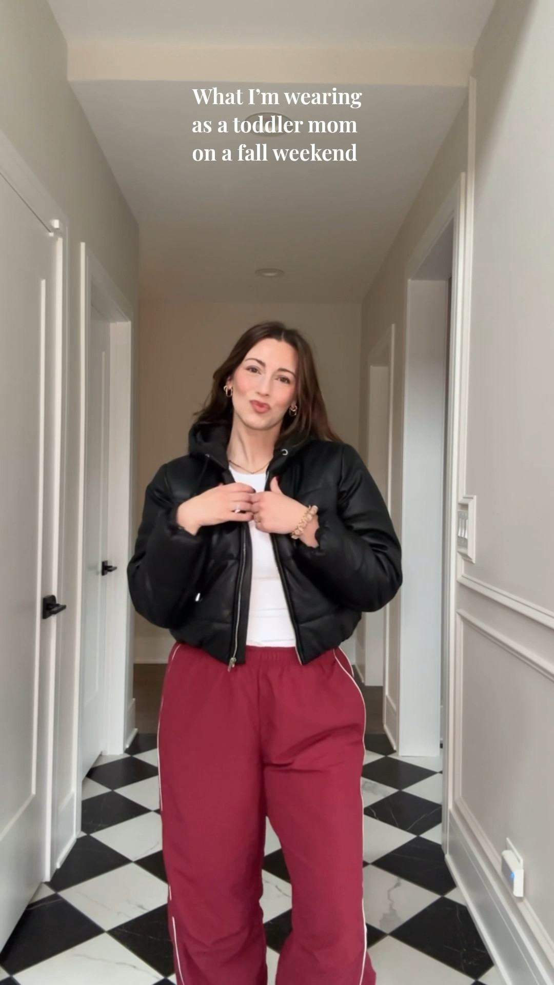 Fall, fall outfit, black puffer jacket, black jacket, black coat, puffer jacket, puffer coat, white shirt, white contour shirt, white t shirt, tight fitted shirt, contour, track pants, athletic wear, mom outfit, toddler mom, easy outfit, comfy outfit, aritzia, aritzia finds

#LTKSeasonal #LTKFindsUnder100 #LTKStyleTip
